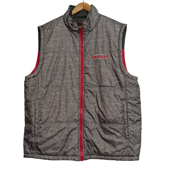 NFL Tampa Bay Buccaneers Reversible Zip Up Puffer Vest Red Gray Mens 2XL - Picture 5 of 9